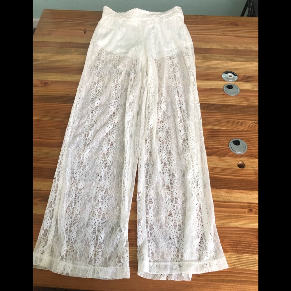 Urban outfitters white lace pants